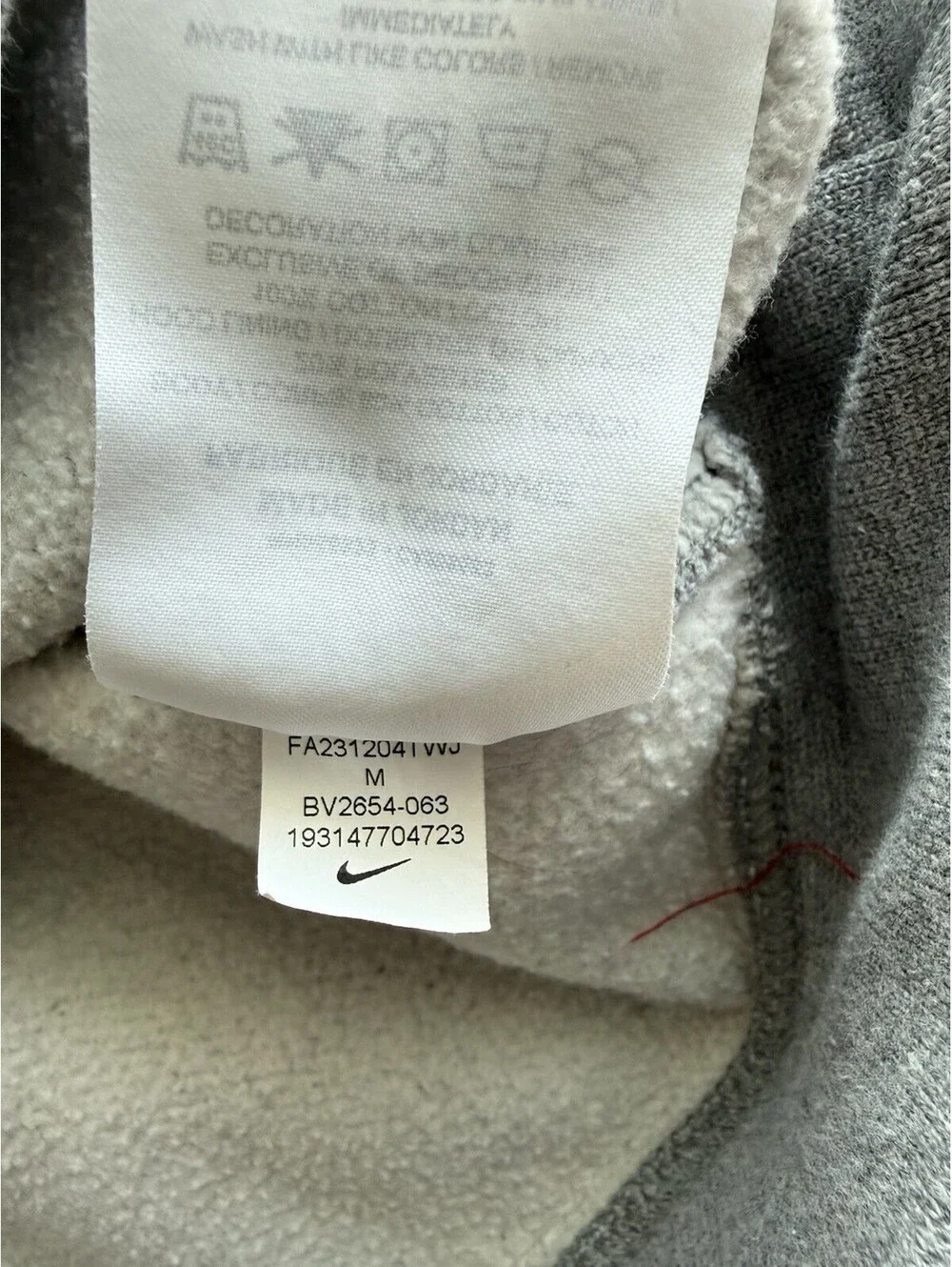 Nike Sportswear Club Medium Cotton Fleece Hoodie Gray Pullover Classic